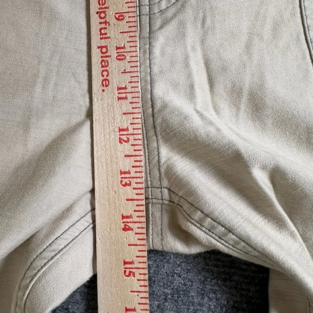P&Co Mens Utility Trousers Sand Beige Cotton Twill Workwear Pants Size 34